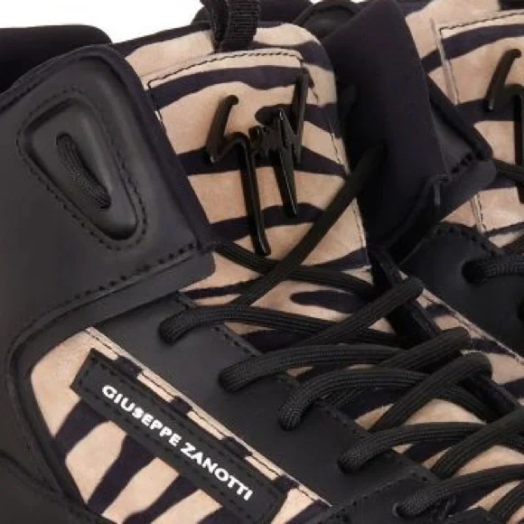 giuseppe zanotti BNIB zebra suede hightop sneakers - Picture 6 of 7